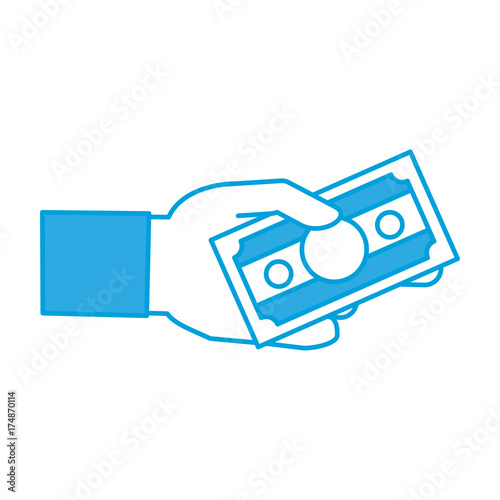 hand with money bill icon