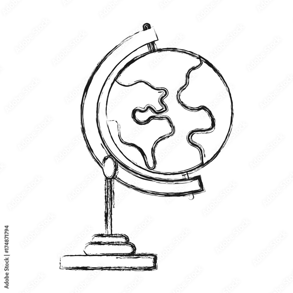 geography tool icon over white background vector illustration
