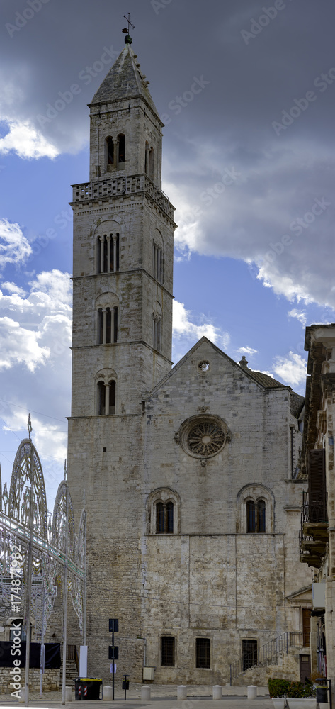 Palo del Colle town in Apulia, Italy. Apulian Romanesque cathedral church.