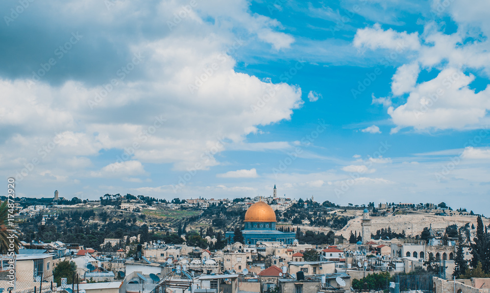 View to Jerusalem old city. Israel .Dome of the Rock