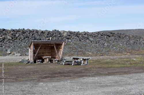 Fireplace, shelter by the lake Guolasjávri photo