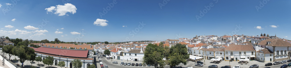 panorama view of the city of evora, portugal