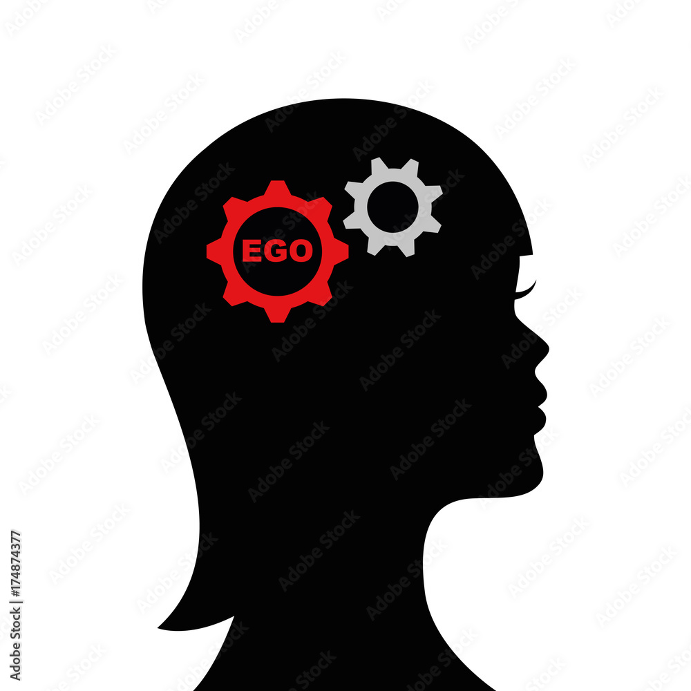 ego im gehirn einer frau silhouette ego im gehirn einer frau silhouette