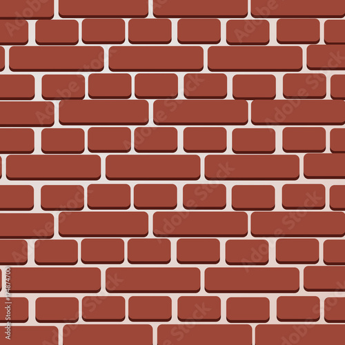 Red brick wall Vector illustration background - texture illustration.