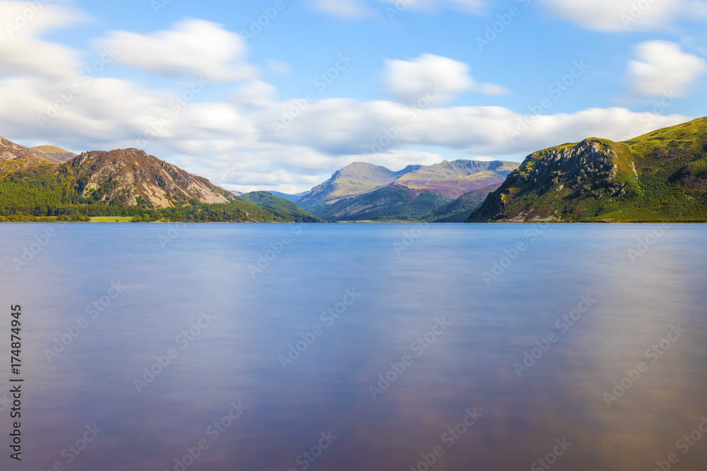 Sunlight on Ennerdale Water, Cumbria, the Lake District, England in the United Kingdom