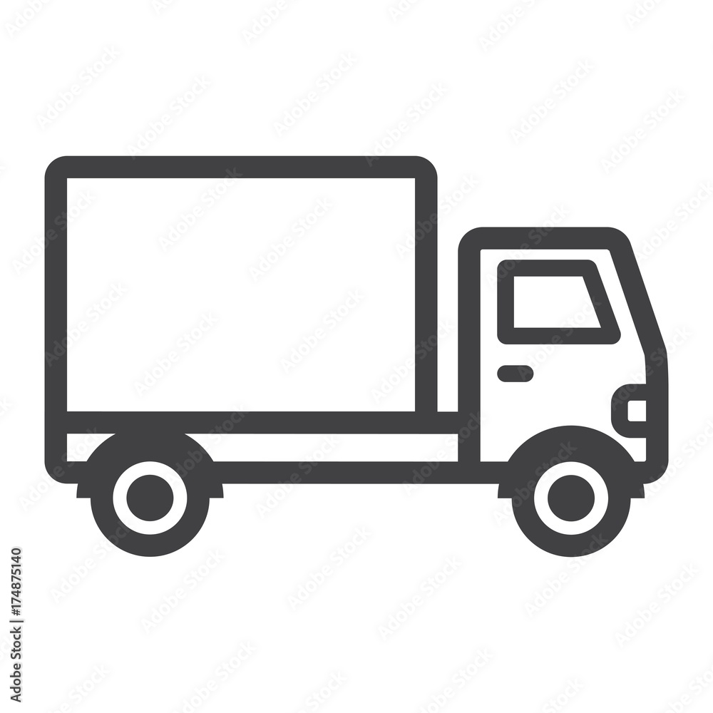 Delivery Truck line icon, transport and vehicle, cargo sign vector graphics, a linear pattern on a white background, eps 10.