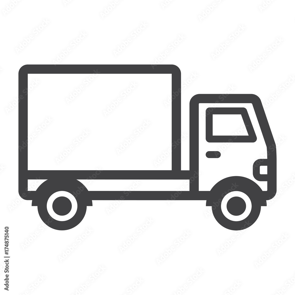 Delivery Truck line icon, transport and vehicle, cargo sign vector graphics, a linear pattern on a white background, eps 10. Delivery Truck line icon, transport and vehicle, cargo sign vector graphics, a linear pattern on a white background, eps 10.