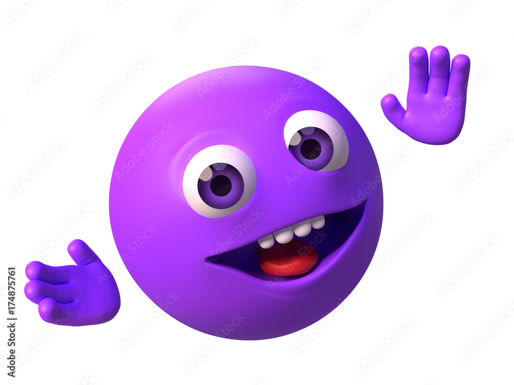 Fototapeta premium excited funny 3d cartoon character 