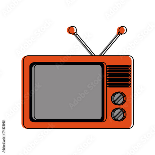 vintage tv icon image vector illustration design 