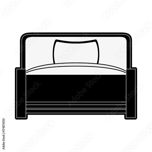 Wallpaper Mural bed furniture icon image vector illustration design  black and white Torontodigital.ca