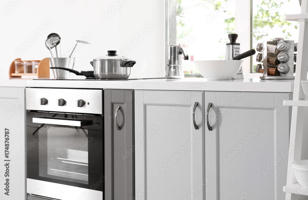 Modern kitchen interior with electric oven Modern kitchen interior with electric oven