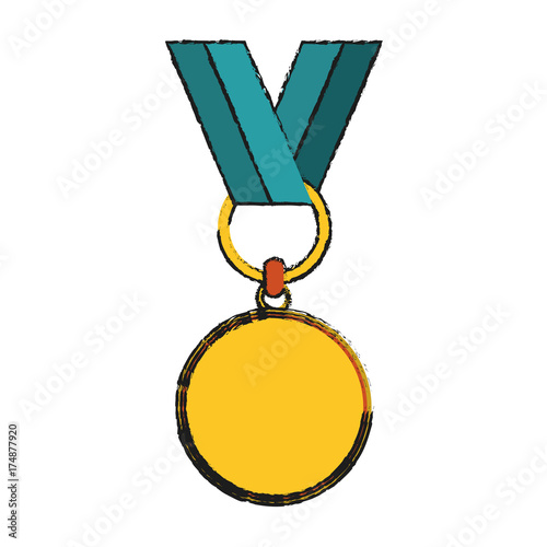 rosette gold medal icon image vector illustration design