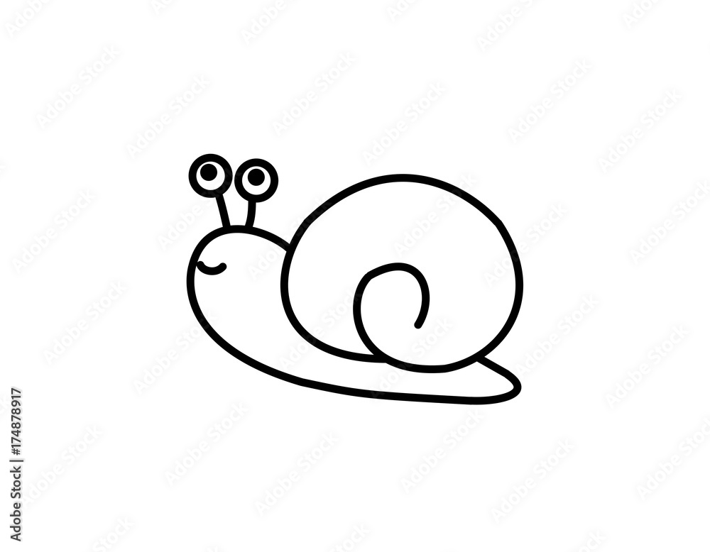 カタツムリ 線画 Stock イラスト Adobe Stock