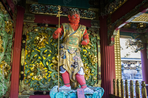 Bidara, who protects the south sky. One of the four guardian deities in the Yashamon gate of Taiyuin temple, Nikko, Japan photo