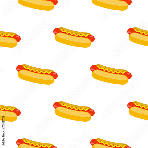 Vector hot dogs pattern