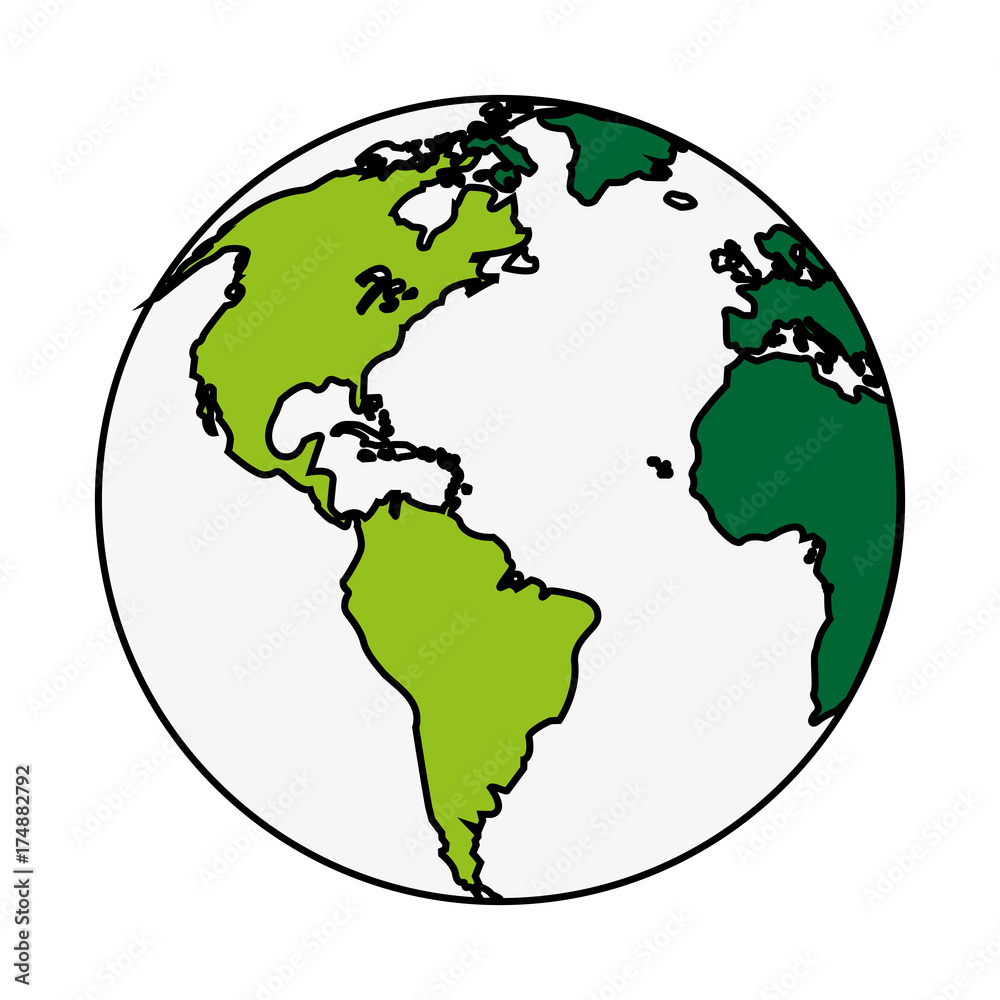 planet earth map icon image vector illustration design