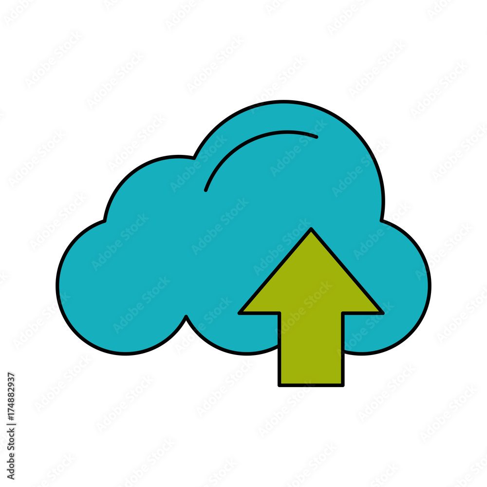 cloud storage with upload arrow icon image vector illustration design cloud storage with upload arrow icon image vector illustration design