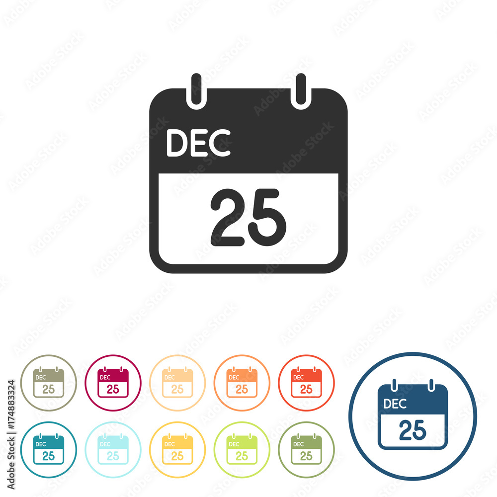 Runde Schaltflächen - Kalender - Weihnachten Runde Schaltflächen - Kalender - Weihnachten