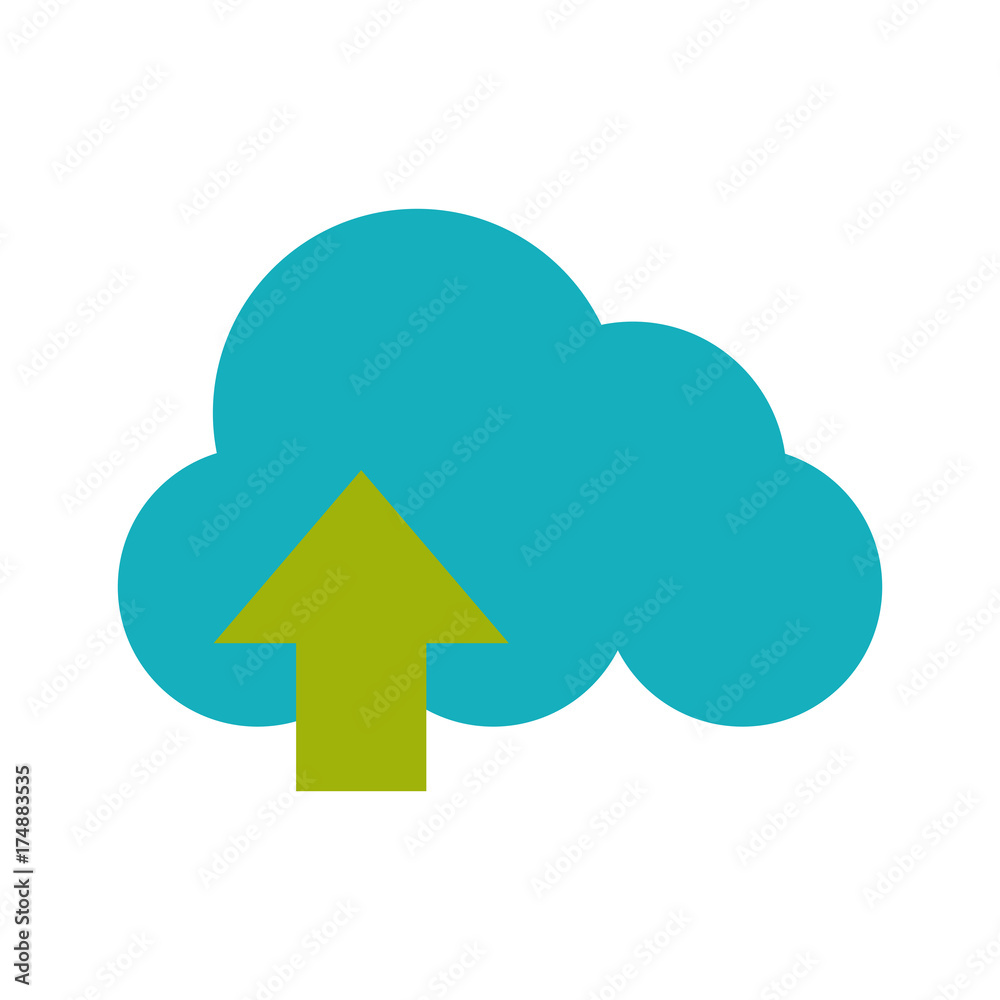 cloud storage with upload arrow icon image vector illustration design cloud storage with upload arrow icon image vector illustration design