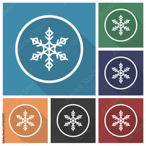 Button - Set - Schatten - Schneeflocke