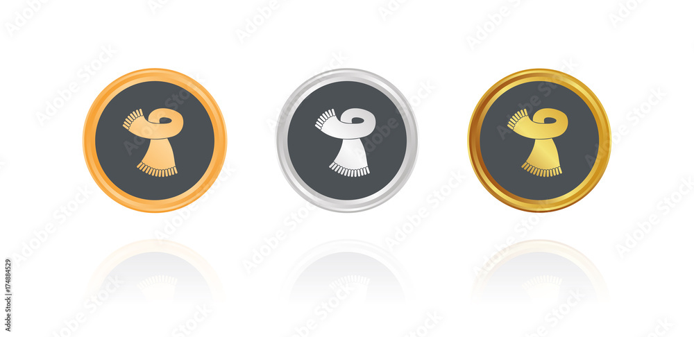 Schal - Bekleidung - Bronze, Silber, Gold Buttons Schal - Bekleidung - Bronze, Silber, Gold Buttons