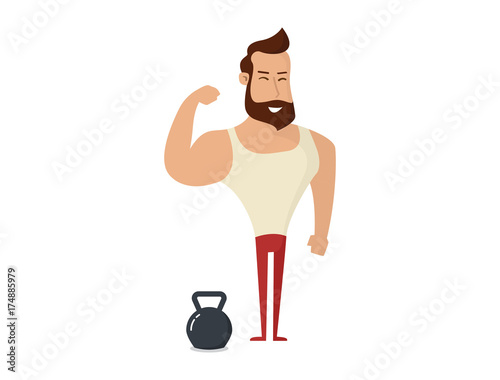 Cartoon character, muscular man