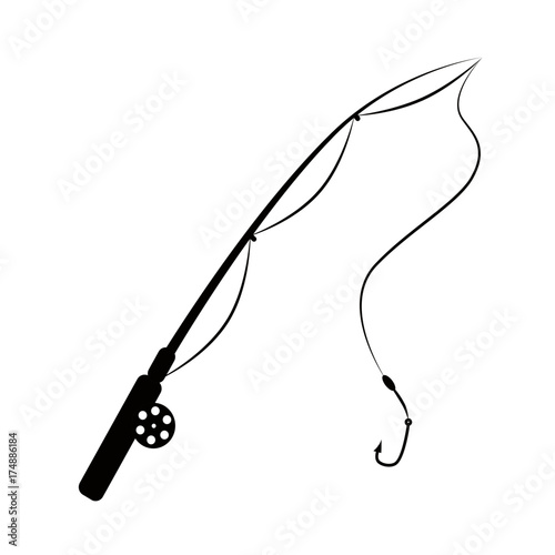 The fishing rod is thin. A fishing tackle.