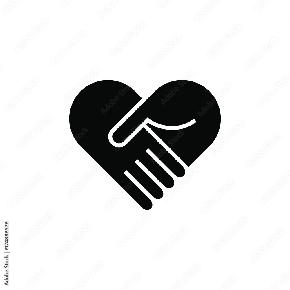 Collaboration Teamwork Care Heart Hands Icon Logo