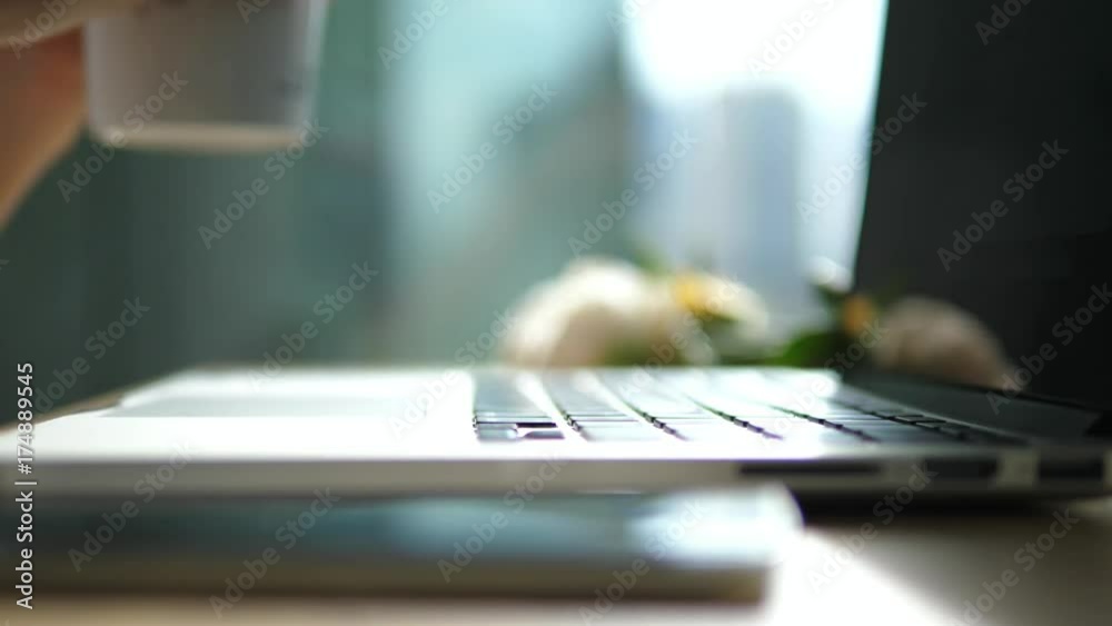 Woman Hands Typing on Laptop Keyboard Closeup. Business Concept. 4K. Woman Hands Typing on Laptop Keyboard Closeup. Business Concept. 4K.