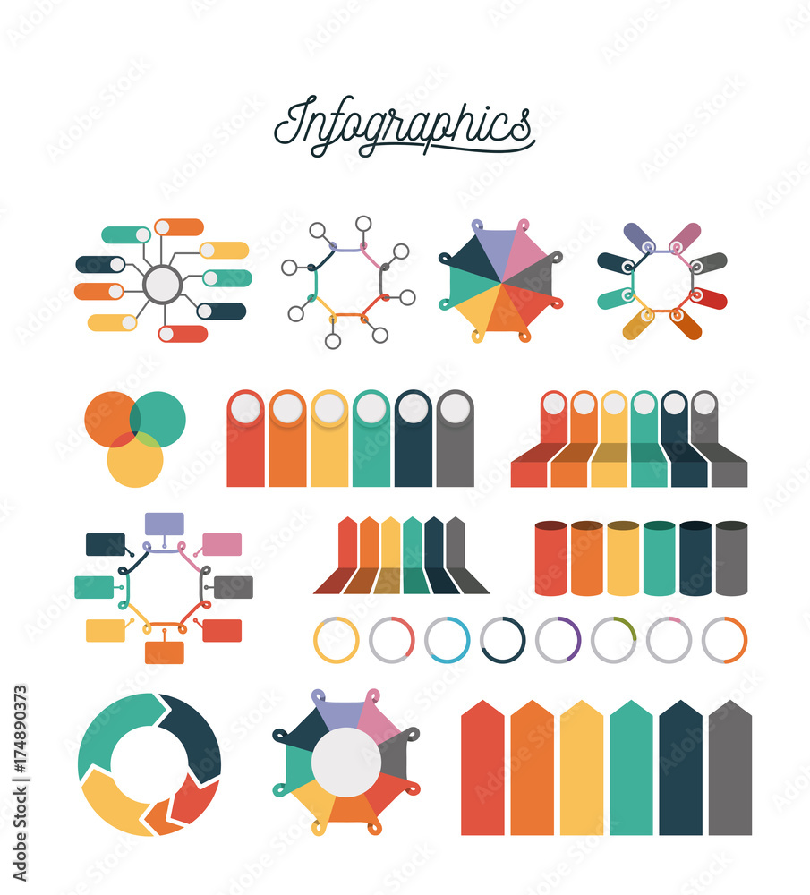 infographics and statistics colorful set icons graph infographics and statistics colorful set icons graph