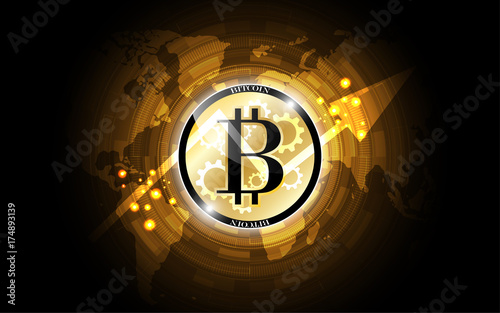 Bitcoin gold money futuristic background business growth concept