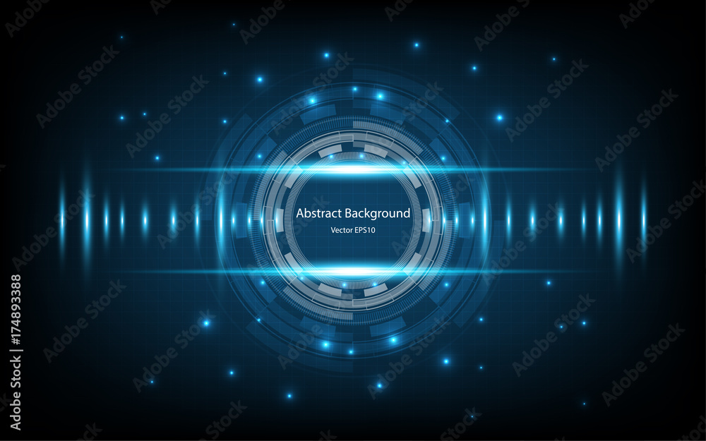 Circle abstract with wave light technology background