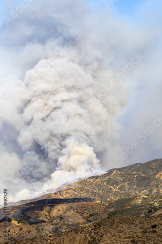 Smoke rising from a wildfire