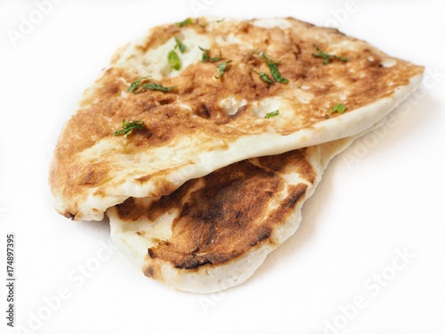 Indian naan bread isolated