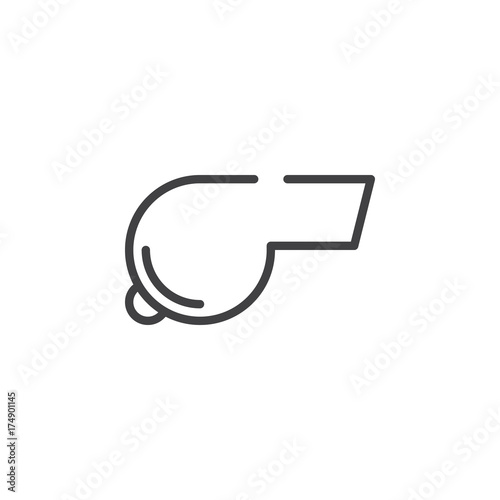 Whistle line icon, outline vector sign, linear style pictogram isolated on white. Symbol, logo illustration. Editable stroke