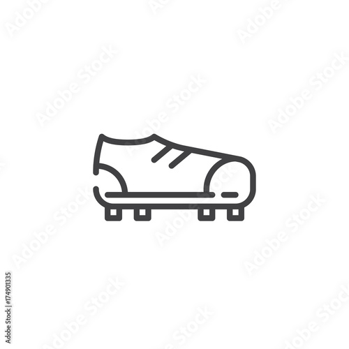 Soccer boots line icon, outline vector sign, linear style pictogram isolated on white. Symbol, logo illustration. Editable stroke