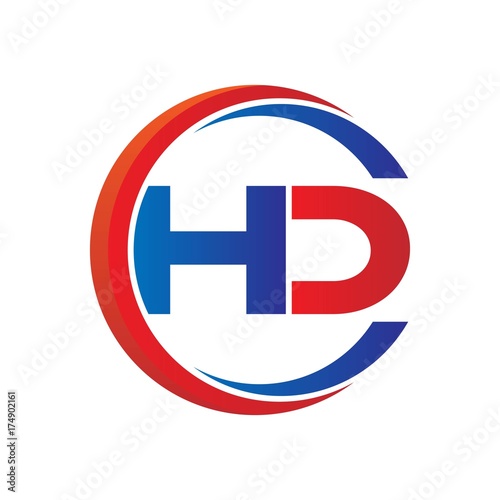 hd logo vector modern initial swoosh circle blue and red