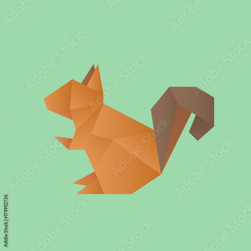 Origami animal vector icon