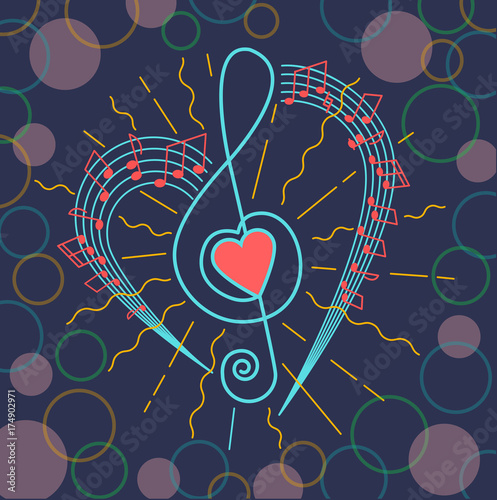 background of musical treble clef