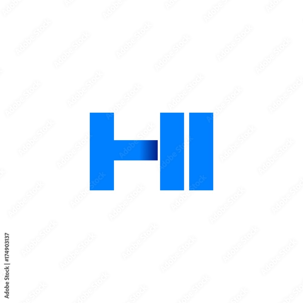hi logo initial logo vector modern blue fold style hi logo initial logo vector modern blue fold style