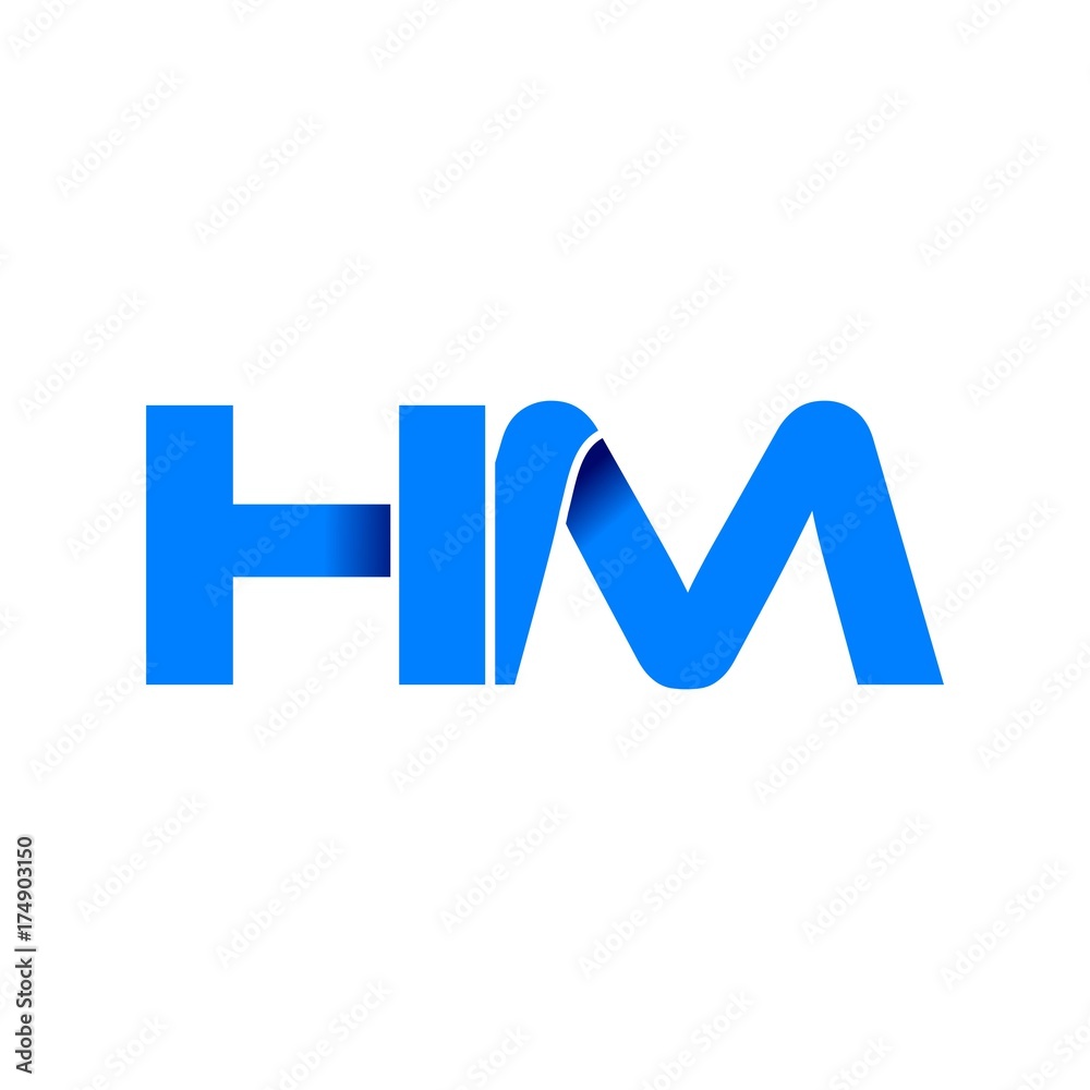 hm logo initial logo vector modern blue fold style hm logo initial logo vector modern blue fold style