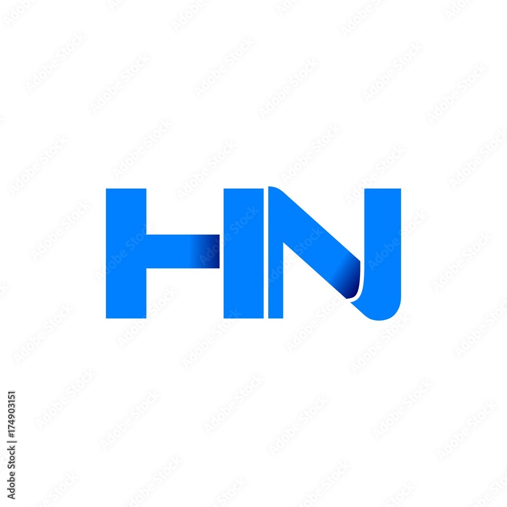 hn logo initial logo vector modern blue fold style hn logo initial logo vector modern blue fold style