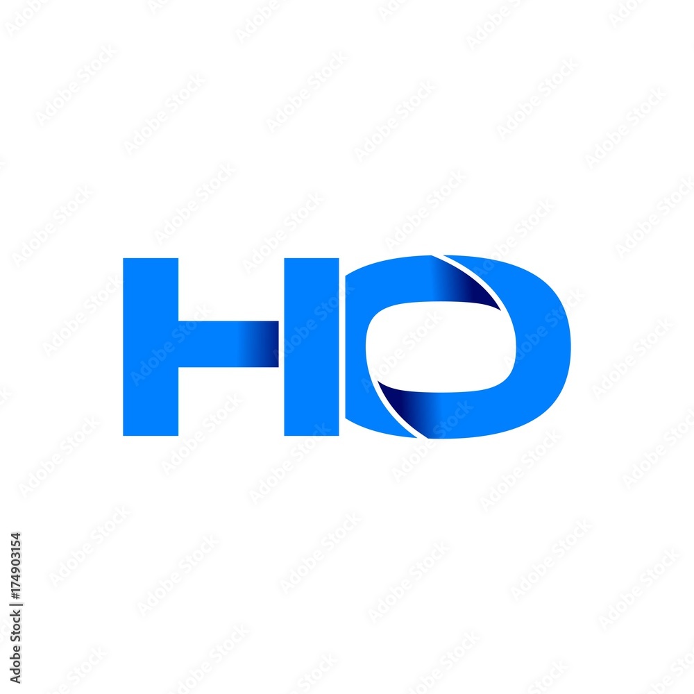 ho logo initial logo vector modern blue fold style ho logo initial logo vector modern blue fold style