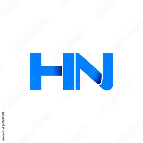 hn logo initial logo vector modern blue fold style