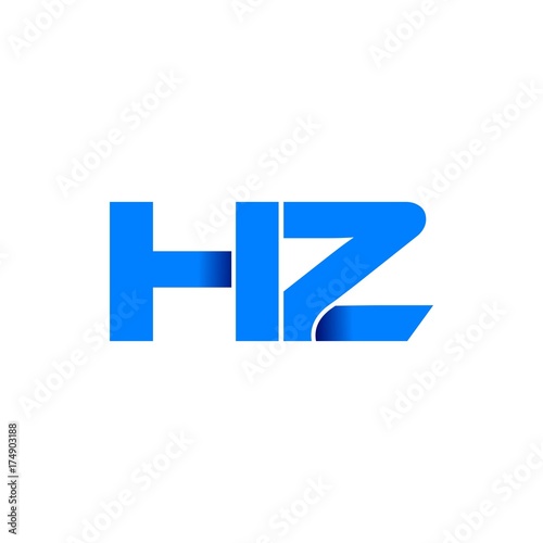 hz logo initial logo vector modern blue fold style
