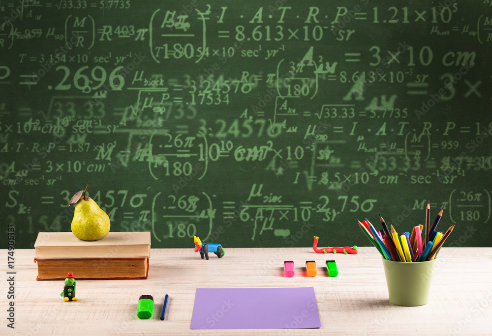 Back to school blackboard with numbers