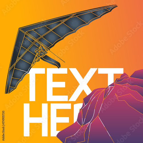 Hang Gliding vector logo icon illustration