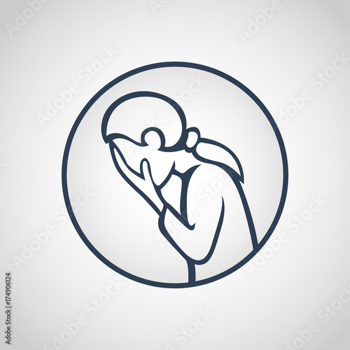 Major depressive disorder vector icon illustration