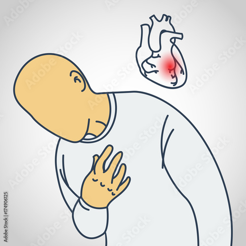 Coronary Artery Disease vector icon illustration