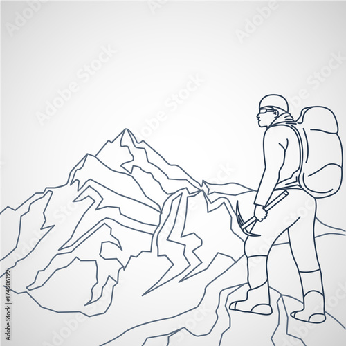 Mountaineering vector icon illustration